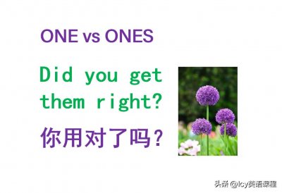 ​ONE vs ONES的区别及用法