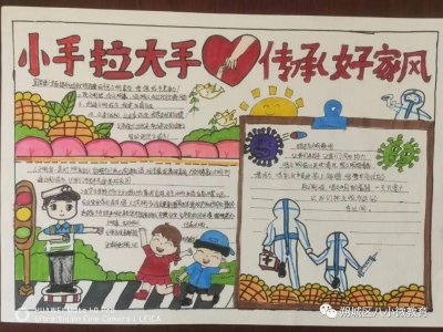 ​朔城区第八小学校开展好家风手抄报、绘画活动