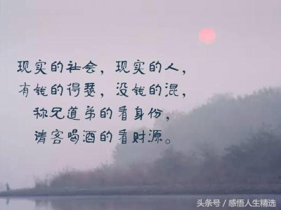 ​社会太现实，人心太复