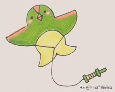 ​每天学一幅简笔画-小燕子风筝简笔画画法步骤图片