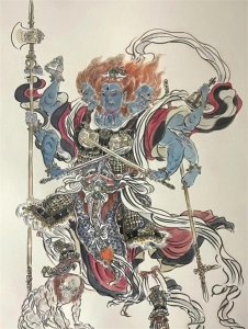 ​殷郊：三头六臂殷太岁，番天印出手裂石碎金，落魂钟摇动失魂落魄