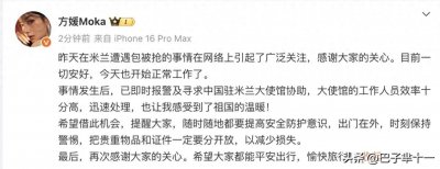 ​方媛感念祖国关怀：米兰抢包事件后续处理揭秘
