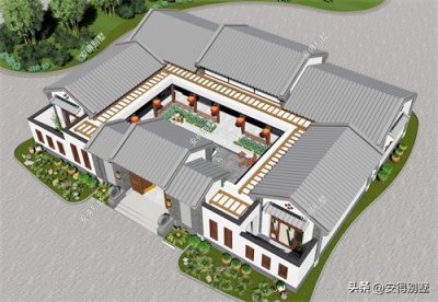 ​5款小型居家四合院设计，建筑精致庭院典雅，惬意的农村生活