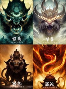 ​四大凶兽：混沌、穷奇、梼杌、饕餮