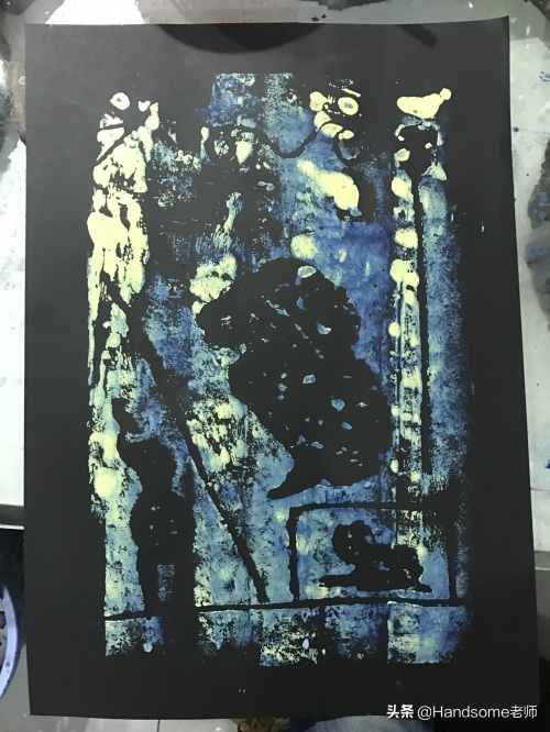 幼教之创意美术课程：平面构成（分割）-拓印画——狮子的房间