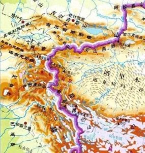 ​地图上的帕米尔高原