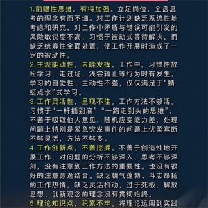 ​工作中存在的问题与不足。