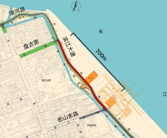宝山区滨江大道即将建成：位于吴淞国际邮轮港和上海长滩之间