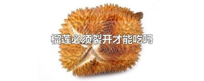 ​榴莲必须裂开才能吃吗