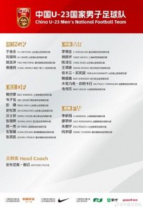 ​U23国家队公布3月集训名