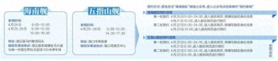​海南舰、五指山舰开放